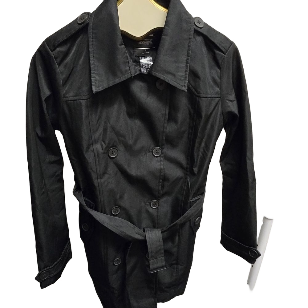 Classic Black Double-Breasted Trench Coat